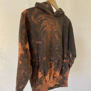 UPCYCLED Acid Wash Black and Copper Hoodie